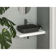 Umyvadlo Ravak Ceramic Slim Shelf 55 R keramické na desku nebo skříňku tenkostěnné, bez přepadu, černé mat, XJX0D155004