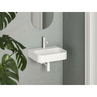 Umyvadlo Ravak Ceramic Slim Wall 55 R keramické na zeď, desku nebo skříňku tenkostěnné, bez přepadu, bílé mat, XJX0E155006