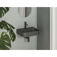 Umyvadlo Ravak Ceramic Slim Wall 55 R keramické na zeď, desku nebo skříňku tenkostěnné, bez přepadu, antracit, XJX03155005