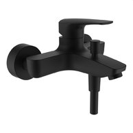 Laurin vanová nástěnná páková baterie, s ruční sprchou Stella 80 mm a sprchovou syntetickou hadicí 1600 mm, PVD titan černý matný HF500760428600