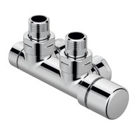 Set P armatura rohová, rozteč 50 mm, s regulační hlavicí vpravo, chrom Z-839058