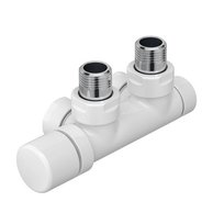 Set Q armatura rohová, rozteč 50 mm, s regulační hlavicí vlevo, bílá Z-839101