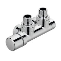 Set Q armatura rohová, rozteč 50 mm, s regulační hlavicí vlevo, chrom Z-839108