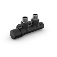 Set Q armatura rohová, rozteč 50 mm, s regulační hlavicí vlevo RAL0557 Z-839109