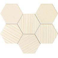 Mozaika Tubadzin Horizon hex ivory pololesk 22x29