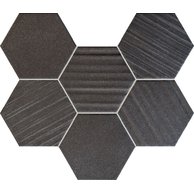 Mozaika Tubadzin Horizon hex black pololesk 22x29
