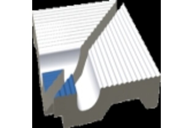 Hrana přelivová Rako Pool Finnland vnitřní roh bílomodrá struktura mat 11x11 XPI56005