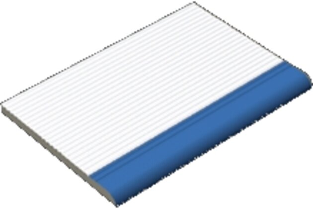 Schodový stupeň Rako Pool signální zaoblení bílomodrá struktura mat 15x20 XPP57005