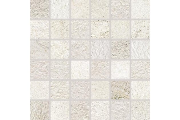 Mozaika Rako Como bílá struktura mat rektifikovaná 30x30 DDM05692