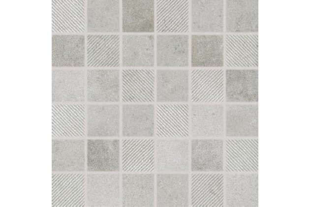 Mozaika Rako Form šedá mat rektifikovaná 30x30 DDR05696