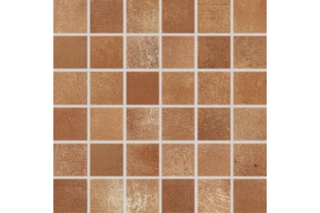 Mozaika Rako Via hnědá struktura mat rektifikovaná 30x30 DDM05713
