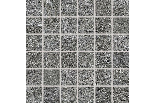 Mozaika Rako Quarzit tmavě šedá struktura mat rektifikovaná 30x30 DDM06738
