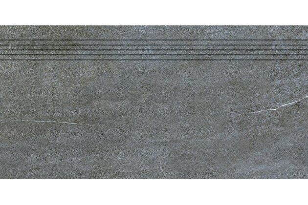 Schodovka Rako Quarzit tmavě šedá mat rektifikovaná 40x80 DCP84738
