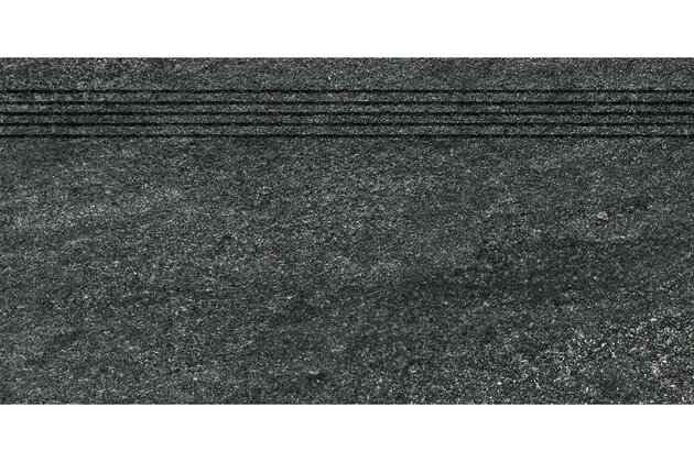Schodovka Rako Quarzit černá struktura mat rektifikovaná 30x60 DCVSE739
