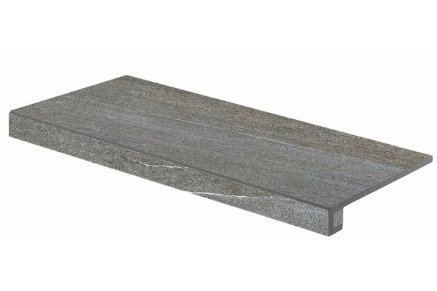 Tvarovka schodová Rako Quarzit tmavě šedá mat rektifikovaná 40x80 DCF84738