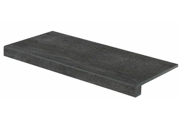 Tvarovka schodová Rako Quarzit černá mat rektifikovaná 40x80 DCF84739