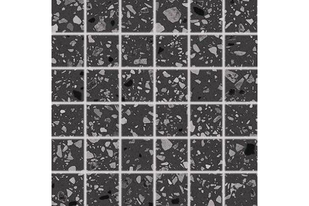 Mozaika Rako Porfido černá pololesk rektifikovaná 30x30 DDM06812