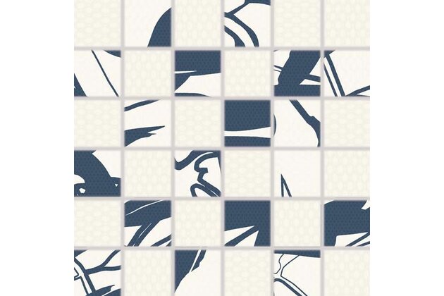 Mozaika Rako Lint modrá lesk rektifikovaná 30x30 WDM05676