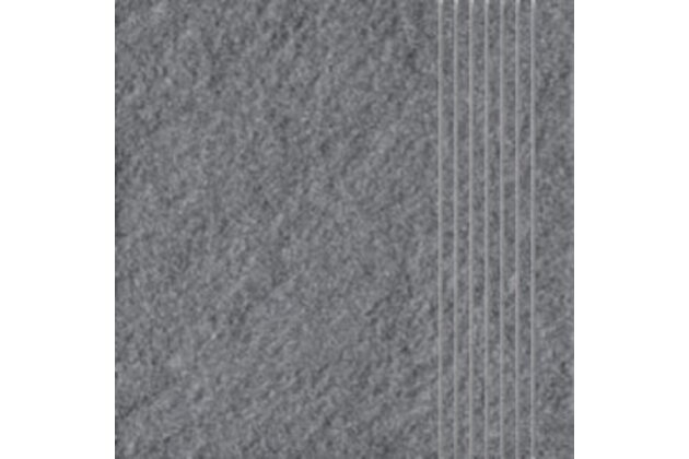 Schodovka Rako Taurus Granit antracitově šedá struktura mat 30x30 TCV34065