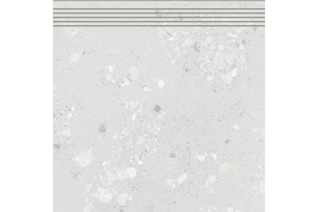 Schodovka Rako Castone šedobílá mat rektifikovaná 60x60 DCP62855