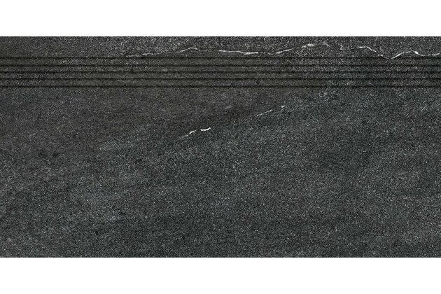 Schodovka Rako Quarzit černá mat rektifikovaná 30x60 DCPSR739