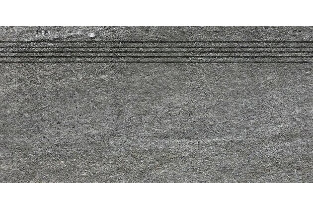 Schodovka Rako Quarzit tmavě šedá struktura mat rektifikovaná 30x60 DCVSR738