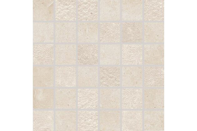 Mozaika Rako Limestone béžová lesk rektifikovaná 30x30 DDM05801
