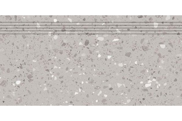 Schodovka Rako Porfido šedá pololesk rektifikovaná 30x60 DCPSR811