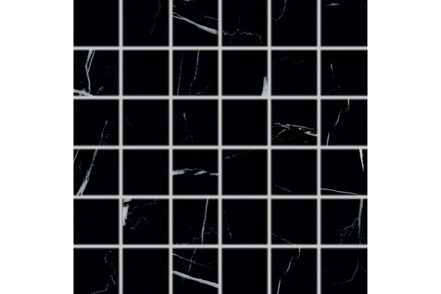 Mozaika Rako Flash černá mat rektifikovaná 30x30 DDM05833
