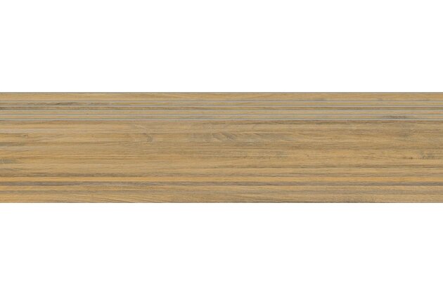 Schodovka Rako Plywood hnědá mat rektifikovaná 30x120 DCPVD843