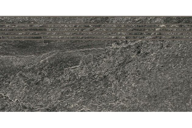 Schodovka Rako Core černá struktura mat rektifikovaná 30x60 DCPSR875