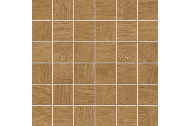 Mozaika Rako Plank hnědá struktura mat rektifikovaná 29,8x29,8 DDM05895