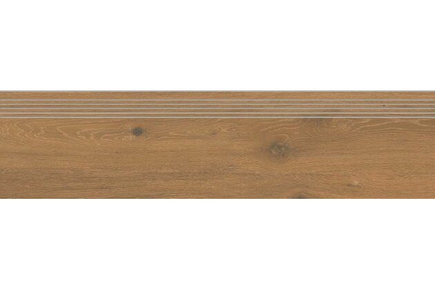 Schodovka Rako Pino hnědá struktura mat rektifikovaná 29,8x119,8 DCPVD898