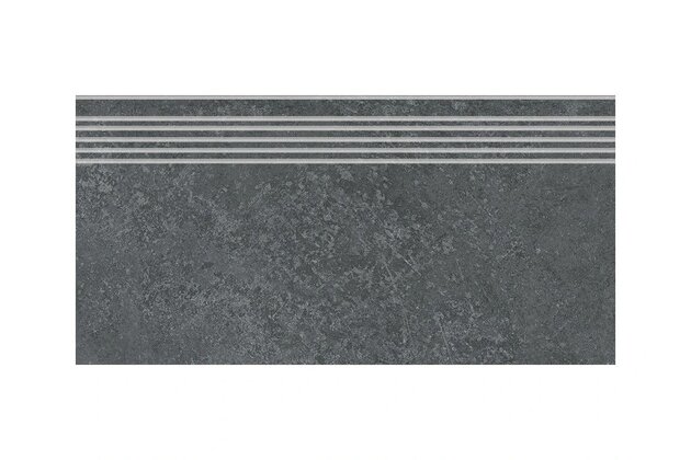 Schodovka Rako Abetone tmavě šedá šedá mat rektifikovaná 30x60 DCPSR839