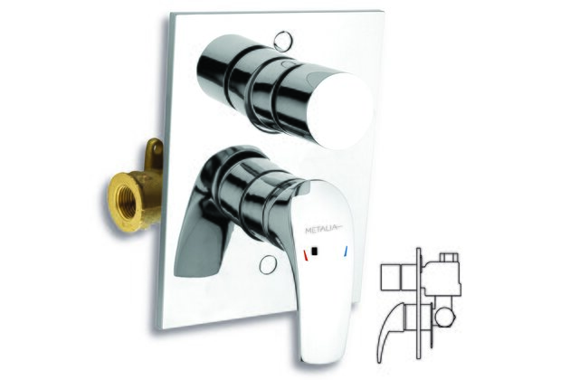 Metalia sprchová a vanová podomítk. s přepínačem 57050R.0