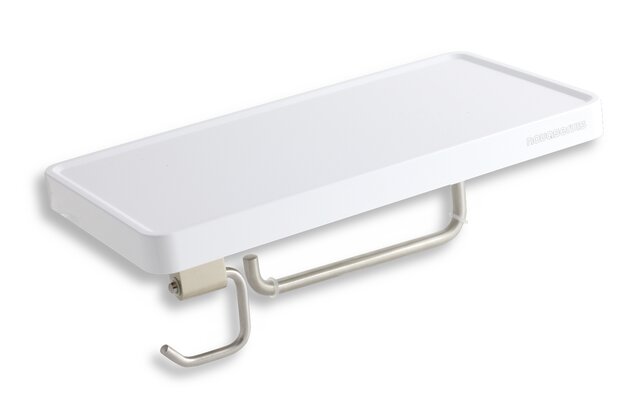 Police Novaservis, s držákem role papíru a háčkem, bílá, 65540,1