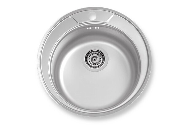 Kuchyňský dřez Novaservis nerezový, 51x51 cm, kulatý, s přepadem, nerez, DR51