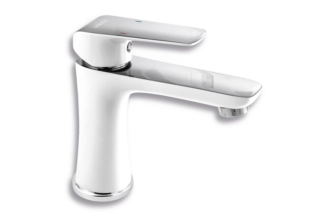 Baterie Novaservis Nobless Tina umyvadlová, bez výpusti, bílá-chrom, 38001/1,1