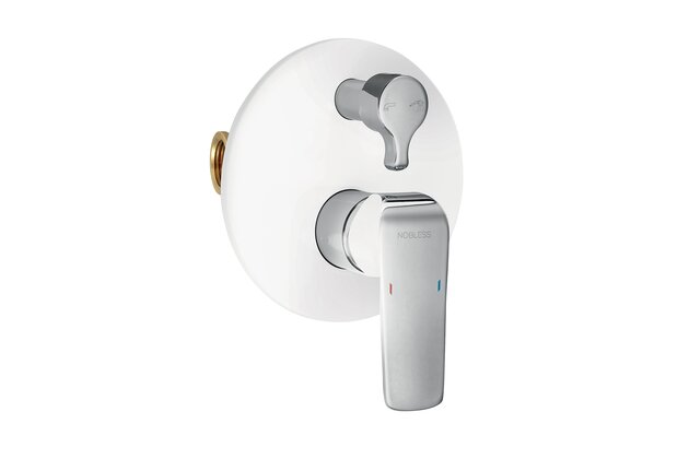 Baterie Novaservis Nobless Tina vanová, podomítková, s přepínačem, bílá-chrom, 38050R,1