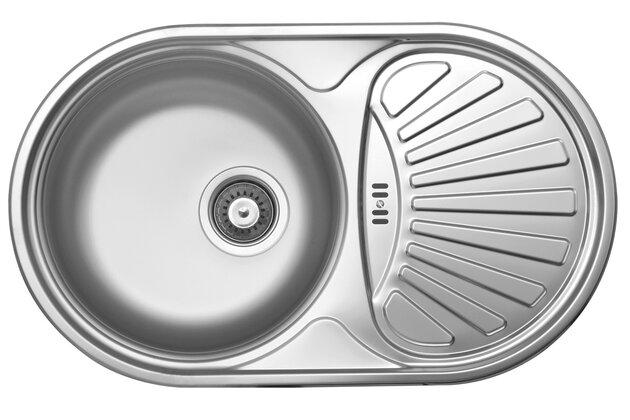 Dřez 44x74 s odkapem a přepadem nerez DR44/74