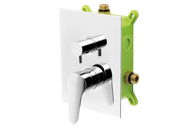 Baterie Novaservis Titania Iris New sprchová, podomítková s boxem, 2 vývody, chrom, BOX94451R,0