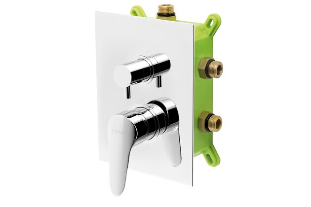 Baterie Novaservis Titania Iris New sprchová, podomítková s boxem, 3 vývody, chrom, BOX94451RX,0