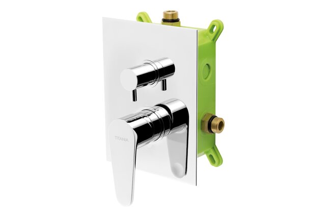 Baterie Novaservis Titania Fresh sprchová, podomítková s boxem, 2 vývody, chrom, BOX96051R,0