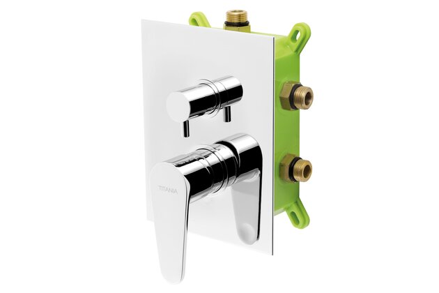 Baterie Novaservis Titania Fresh sprchová, podomítková s boxem, 3 vývody, chrom, BOX96051RX,0