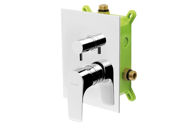 Baterie Novaservis Titania Nice sprchová, podomítková s boxem, 2 vývody, chrom, BOX97051R,0