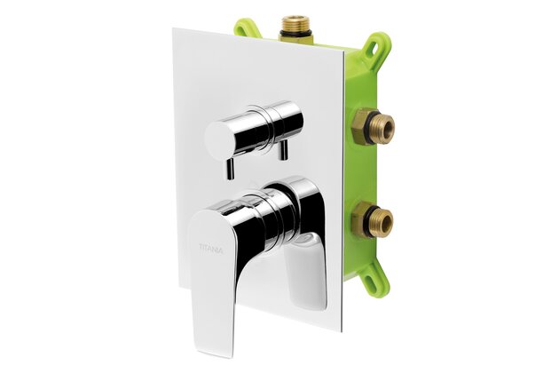 Baterie Novaservis Titania Nice sprchová, podomítková s boxem, 3 vývody, chrom, BOX97051RX,0