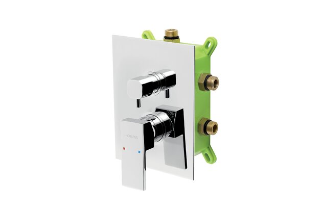 Baterie Novaservis Nobless Edge sprchová, podomítková s boxem, 3 vývody, chrom, BOX36051RX,0