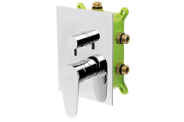 Baterie Novaservis Titania Smart sprchová, podomítková s boxem, 3 vývody, chrom, BOX98051RX,0