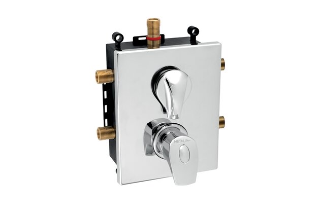 Baterie Novaservis Metalia 57 sprchová, termostatická, podomítková s boxem, 3 vývody, chrom, BOX57052RXT,0