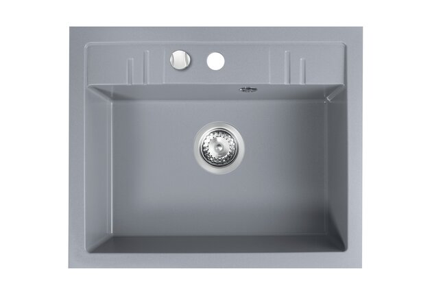 Kuchyňský dřez Novaservis granitový, 58x48 cm, s přepadem, šedá, DRGM1/48/58GA